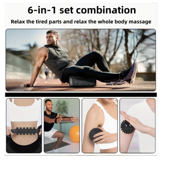 6 in 1 Foam Roller Massage Set. For Deep Tissue Muscle Massage - Picture 5 of 6